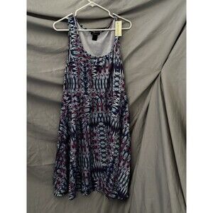 Torrid Ikat Purple & Blue Geometric Sundress Sleeveless Dress Women’s Size 3
